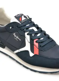 Pantofi sport PEPE JEANS bleumarin, BRIT ROAD, din material textil