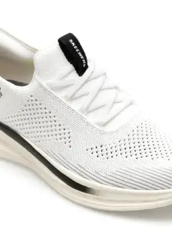 Pantofi sport SKECHERS albi, SLADE, din material textil
