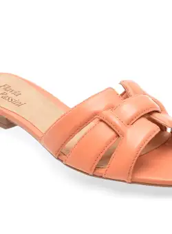 Papuci casual FLAVIA PASSINI portocalii, 356606, din piele naturala