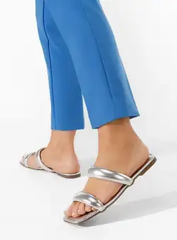 Papuci dama Aymani argintii