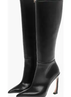 PIFERI Ludovic De Saint Sernin Faux-Leather Nadja High Leg Boots 11 Black