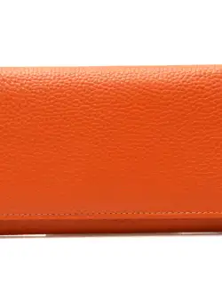 Portofel portocaliu, 6609, din piele naturala