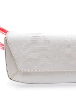 Poseta FLAVIA PASSINI alba, 60, din piele ecologica