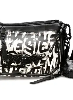 Poseta Steve Madden alb-negru, MOLLIE, din piele ecologica