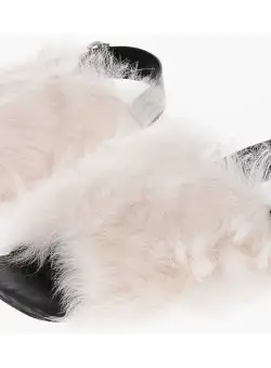 Proenza Schouler Slingback Fur Flat Sandals White