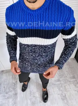Pulover barbati gros slim fit bleumarin T3572 81-5