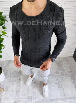 Pulover barbati gros slim fit gri T3627 P19-6.1