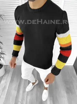 Pulover barbati gros slim fit negru T3588 109-1 2 3.4 U3 1