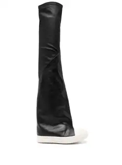 Rick Owens RICK OWENS Thigh-high leather sneaker boots Black