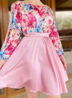 Rochie cu motive florale eleganta Teo 10