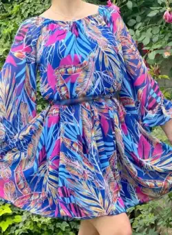 Rochie stilizata cu motive florale Florinela 13