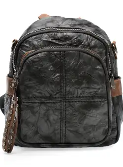 Rucsac GRYXX negru, J1689, din piele ecologica