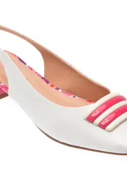 Saboti casual EPICA albi, 1123720, din piele naturala