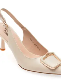 Saboti casual FLAVIA PASSINI albi, A118, din piele naturala