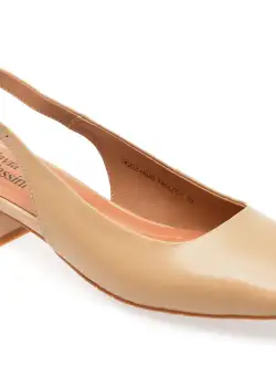 Saboti casual FLAVIA PASSINI bej, H933, din piele naturala