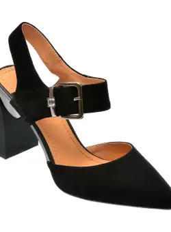 Saboti eleganti EPICA negri, 22A460, din piele intoarsa