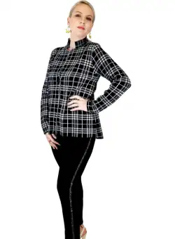 Sacou casual cu carouri 2