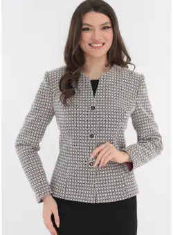 Sacou din brocard cu model discret cu romburi bordo