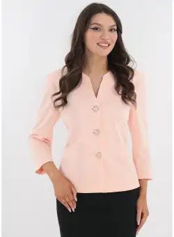 Sacou roz cu maneci trei sferturi