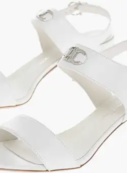 Salvatore Ferragamo Metal Buckle Cayla Leather Sandals With Squared Heel 6Cm White