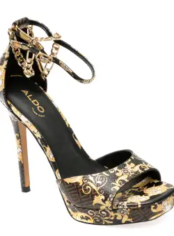 Sandale ALDO negre, PRISILLA970, din piele ecologica