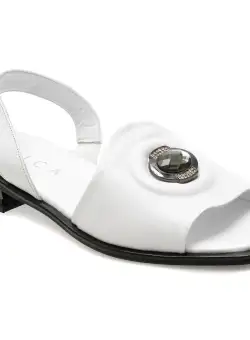 Sandale casual EPICA albe, 37217, din piele naturala