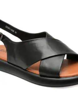 Sandale casual GRYXX negre, 25861, din piele naturala