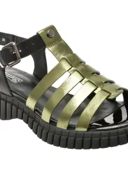 Sandale casual IMAGE verzi, 3436, din piele naturala