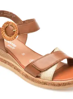 Sandale casual REMONTE maro, D30671, din piele naturala