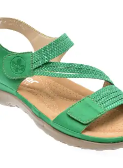 Sandale casual RIEKER verzi, 64870, din piele ecologica