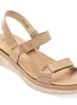 Sandale casual SUAVE bej, 12509, din piele naturala
