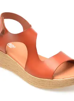 Sandale casusl IMAGE maro, DUSAMBE, din piele naturala