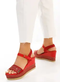 Sandale cu platforma Deiasa rosii