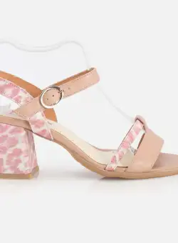 Sandale cu toc damă din piele naturală, Leofex - 127-2 Roz Box