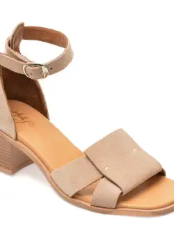 Sandale MOLLY BESSA bej, 3019, din piele intoarsa