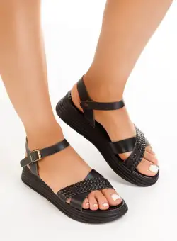 Sandale piele naturală Agueda negre