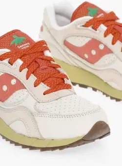 Saucony Leather Low-Top Shadow 6000 Sneakers With Rubber Soles Beige