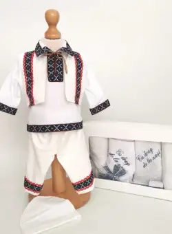 Set Botez Traditional Adi 7 , 2 piese costumas traditional si trusou brodat