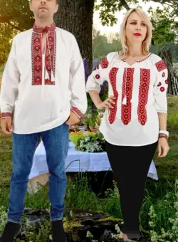 Set Traditional Cuplu 522 Camasi traditionale cu broderie