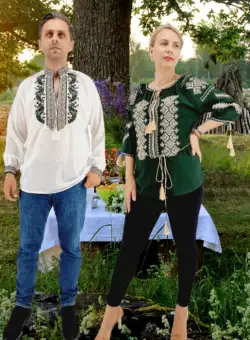 Set Traditional Cuplu 527 Camasi traditionale cu broderie