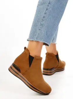 Sneakers cu platforma camel Sanera