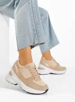Sneakers cu platforma kaki Jacqueline
