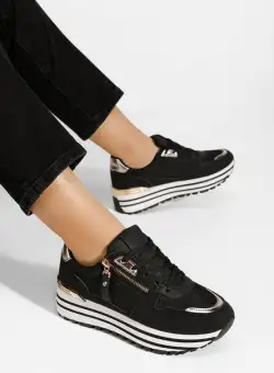 Sneakers cu platforma Noveda negri