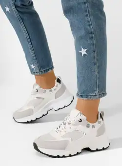 Sneakers dama cu platforma Odelia albi