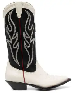 SONORA SONORA Embroidered suede western boots Black
