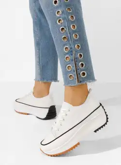 Tenisi cu platformă albi Doreida