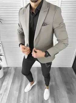 Tinuta barbati smart casual Pantaloni + Camasa + Sacou 10373