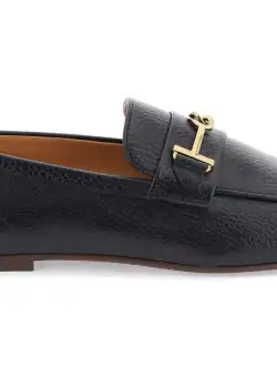 TOD'S Leather Loafers With Bow NERO