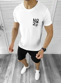 Trening barbati alb/negru pantaloni + tricou 10590 86-1.2