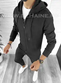 Trening barbati negru pantaloni + hanorac B6115 Y5-2.3